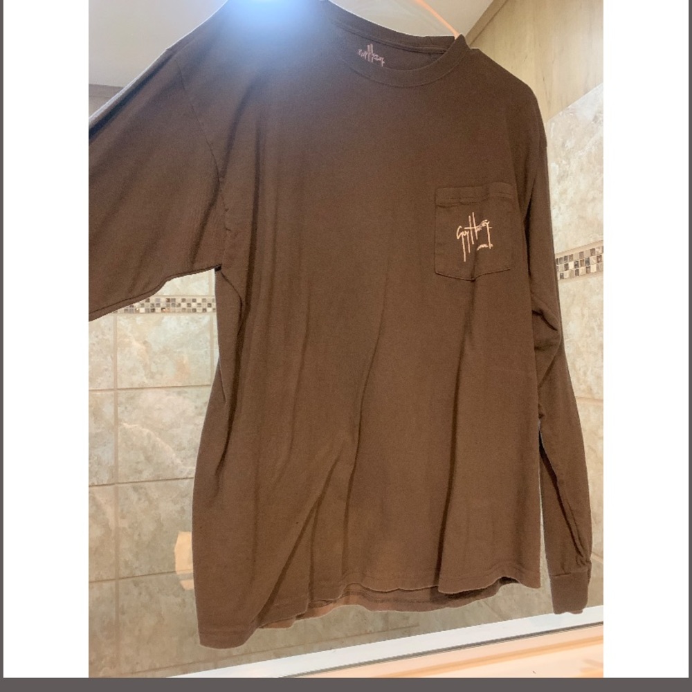 GREY LONG SLEEVE GUY HARVEY T-SHIRT